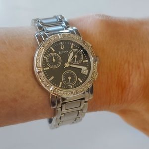 Bulova Chronograph Watch with Diamonds